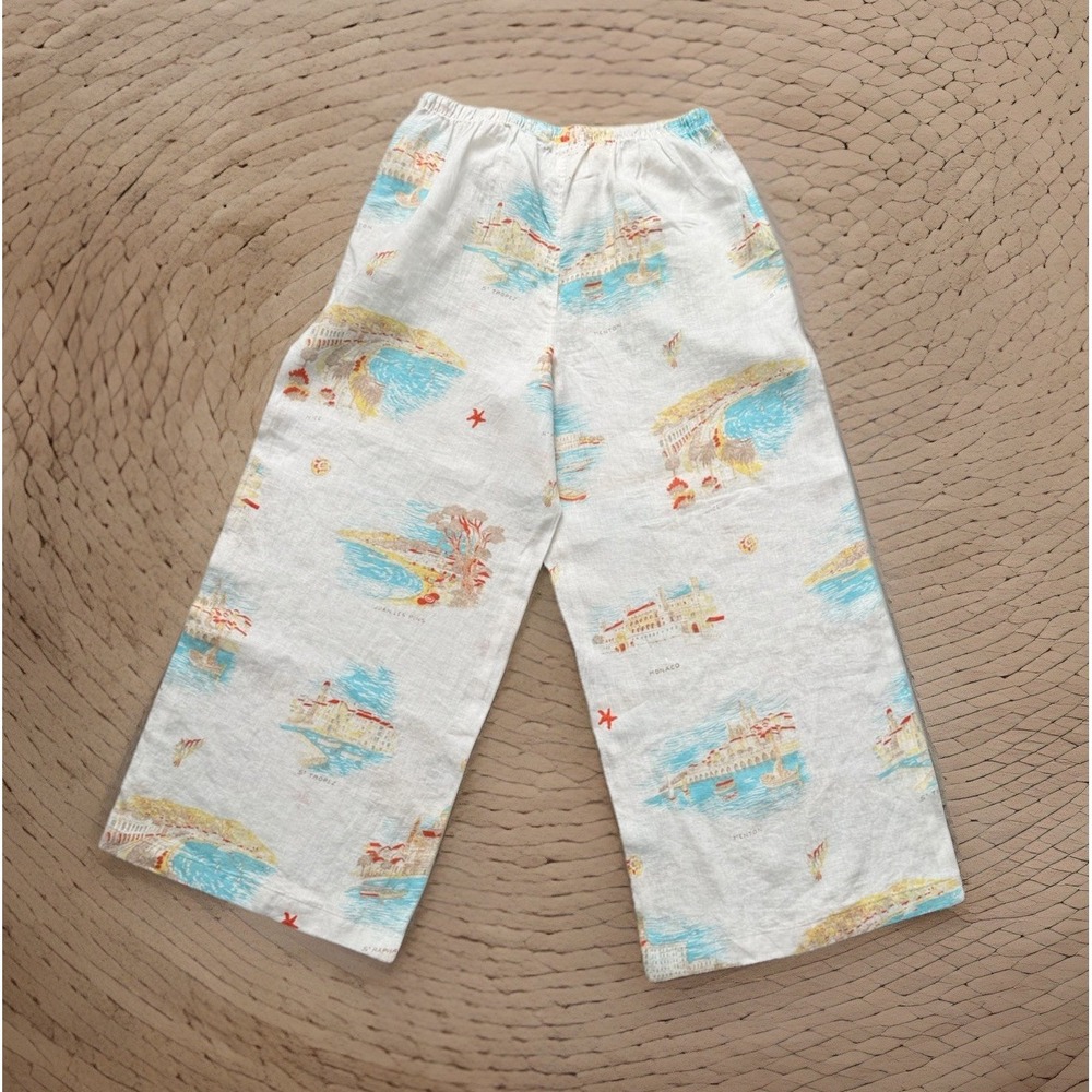 Calypso St Barth White Linen Beach Pants Drawstring L Resort - Picture 2 of 8